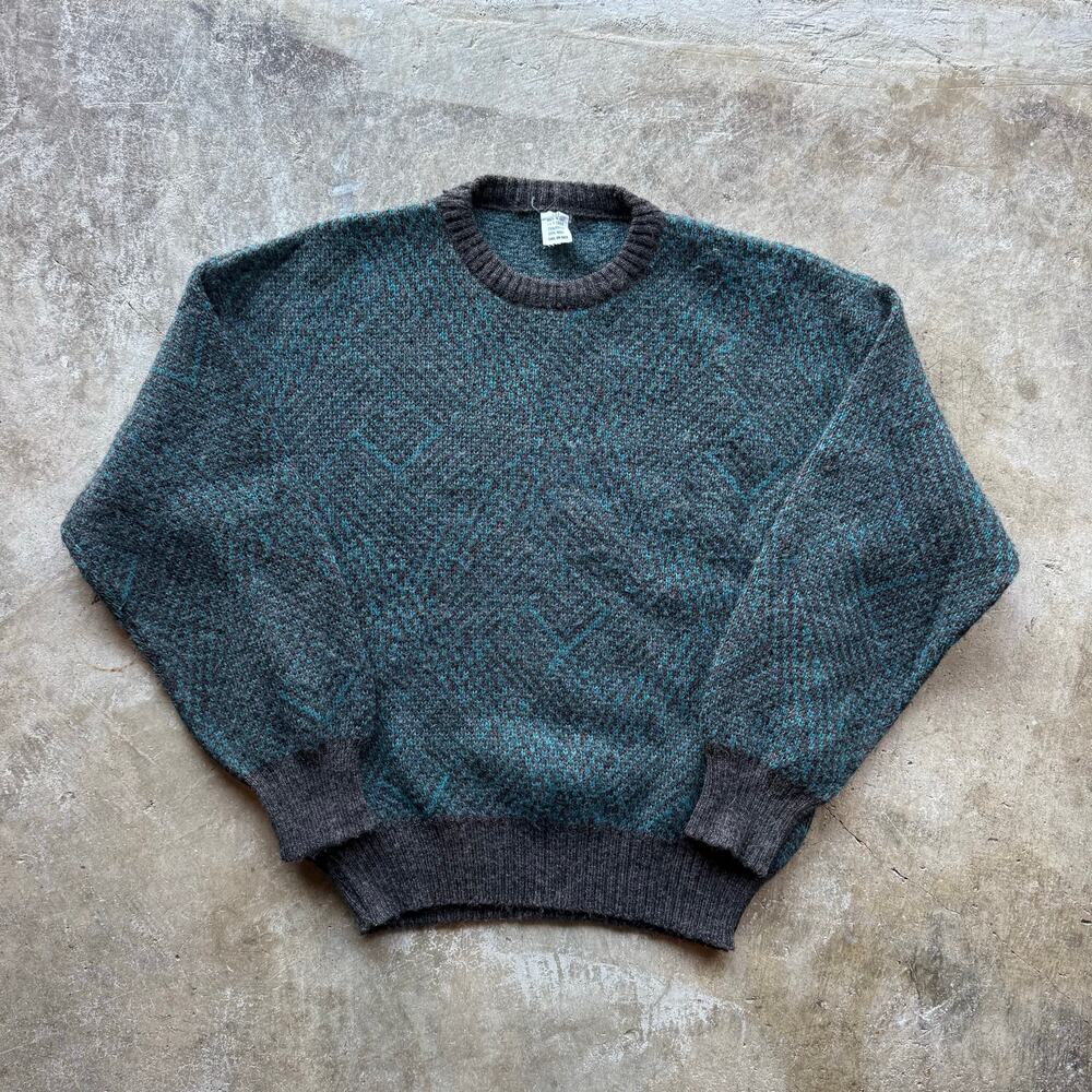 Vintage 1980s Made in Italy Wool / Acrylic Geometric Knit Sweater Size Small